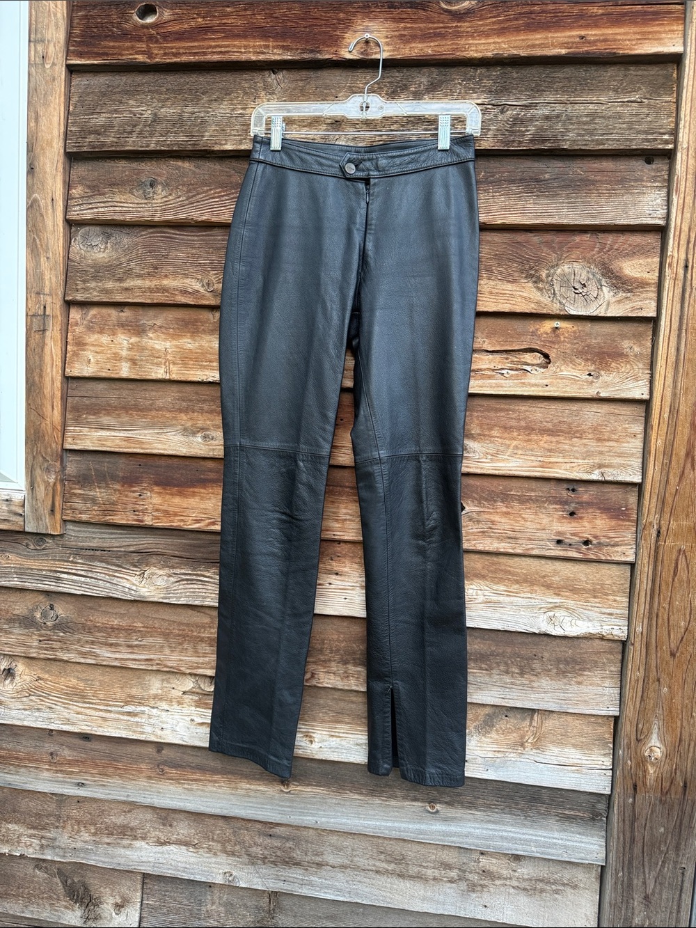 Vintage diesel leather pants with zip ankle